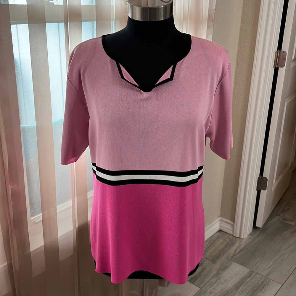 Misook Pink SS Top